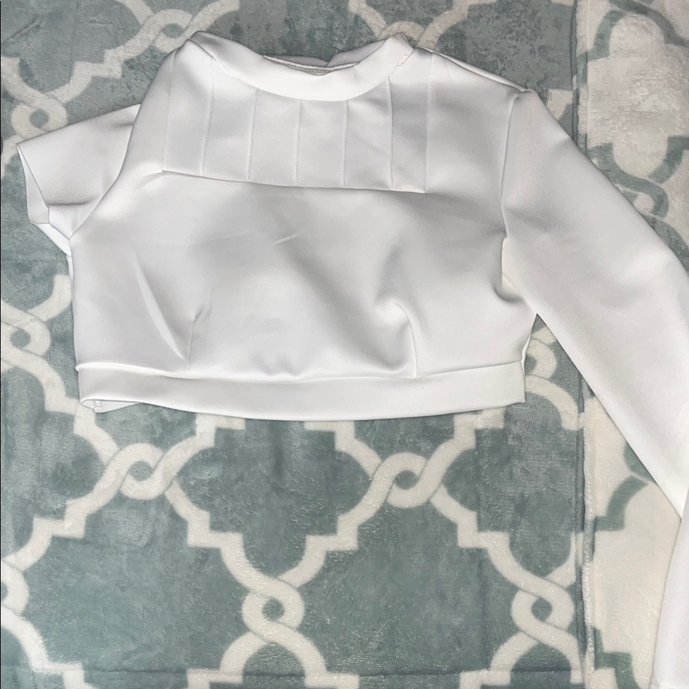 White Long Sleeve Crop Top (Pademe costume top)